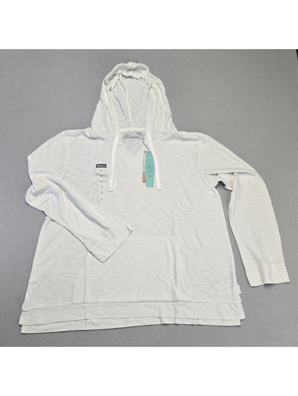 Free Fly Bamboo Slub Hoodie Womens XL Sea Salt Viscose Polyester Pullover NWT